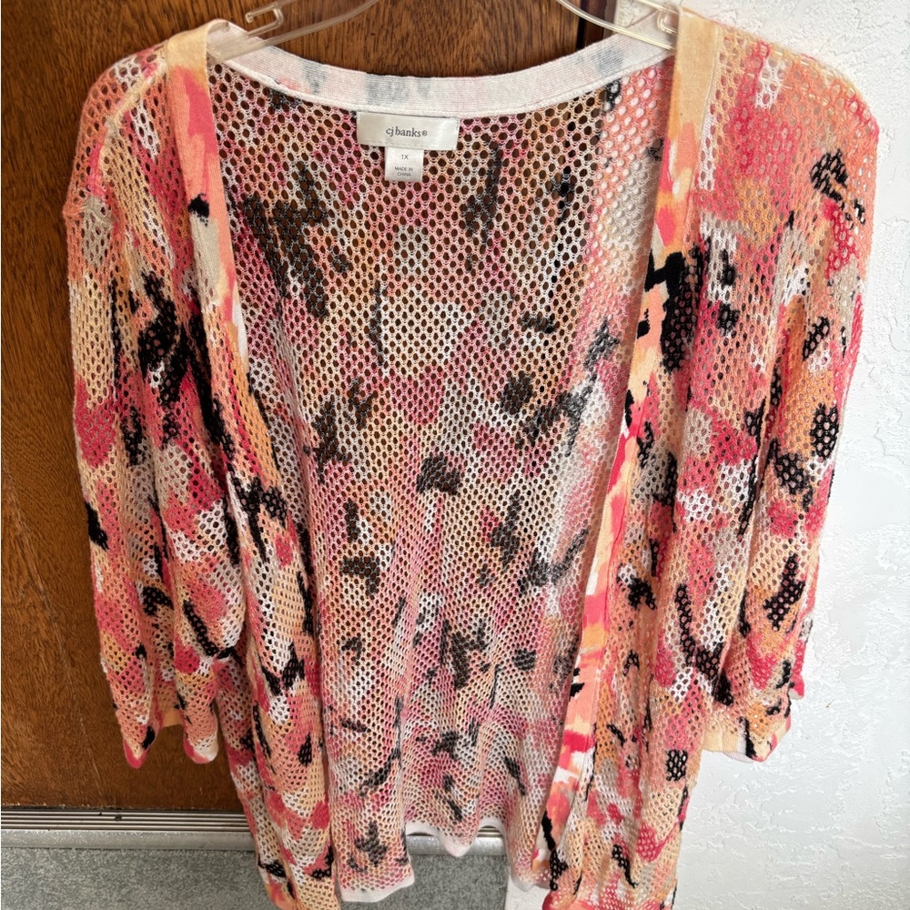 CJ Banks Open Knit cover up